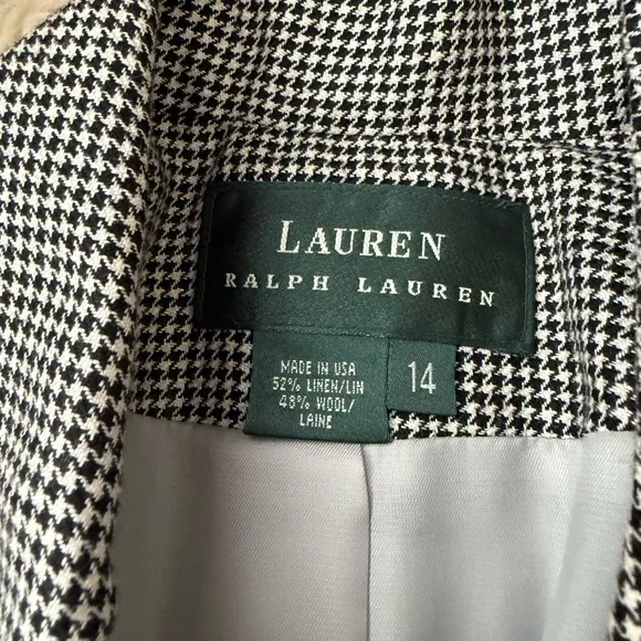 Ralph Lauren Linen/Wool Houndstooth Blazer - Picture 5 of 6